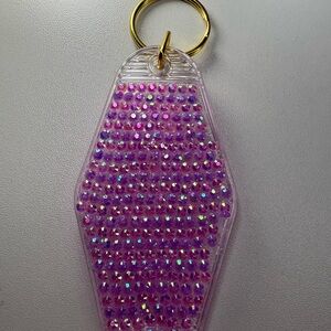 Pink + Purple Rhinestone Keychain